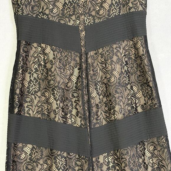 Loft Dress Women Sz 10 Midi Length Lace Mermaid Ruffle Party Holiday Classy LBD - Picture 9 of 16